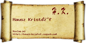 Hausz Kristóf névjegykártya