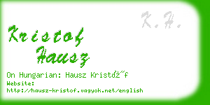 kristof hausz business card